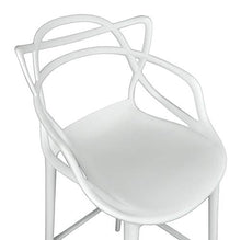 SAMIRA Sgabello da Bar in Polipropilene Bianco MOD. Noah (2 pz)