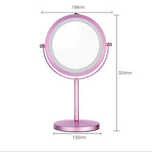 Specchio per Il Trucco, Specchio nudoSpecchio con Illuminazione su Due Lati - LED con luci, 3X Specchio ingranditore con Supporto, Specchio cosmetico Rotondo