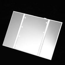 Salmue Specchio per il trucco illuminato, specchio per il trucco con 8 LED luminosi, rotazione regolabile a 180 °, doppio alimentatore, specchio a tre ante portatile(nero)