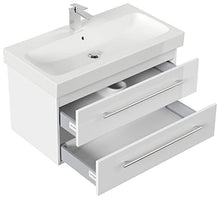 emotion Lavabo con mobiletto, Legno, Bianco Lucido, 90, 2 unità