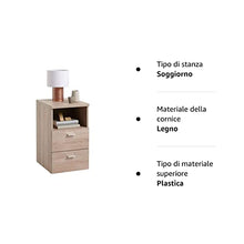 FMD Moebel 652 - 001 Colima 1 comodino con 2 cassetti legno marrone 35,0 x 40,0 x 61,5 cm, quercia