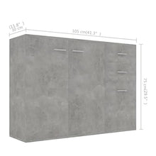 vidaXL Credenza Grigio Cemento 105x30x75 cm in Truciolato