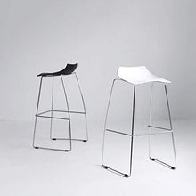 Sgabello alto JT- Sgabello da bar in acciaio inox Sgabello da bar semplice in metallo resistente e stabile (colore bianco)