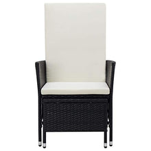 FAMIROSA Set Divani da Giardino 3 pz con Cuscini in Polyrattan Nero-9371