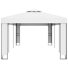 vidaXL Gazebo con Tetto Doppio 3 x 6 m Bianco