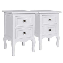 Comodini con Cassetti 2 pz, 34,5 x 30 x 49 cm Comodino Moderno con 2 Cassetto Mobiletto Multiuso in MDF Bianchi
