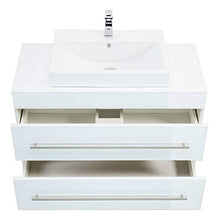 Mobile bagno QUADRO 1000 con lavabo appoggiato bianco lucido