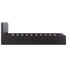 SKM Giroletto con Contenitore Idraulico Nero Similpelle 120x200cm