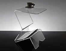 Slato tavolino portariviste. Comodino da Notte dal Design Moderno in plexiglass Trasparente Dagmar (30 × 30 × h42 cm)