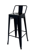 La sedia spagnola tólix Pack di sgabelli con Schienale, Acciaio Inox, Nero, 43 x 43 x 76 cm