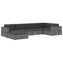 vidaXL Seduta Centrale Modulare 1 pz con Cuscini Foderati Lavabili Leggera Elegante Arredi da Esterno Divano in Polyrattan Nero Telaio in Acciaio - Arredi Casa