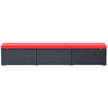 Festnight- Lettino da Esterno, Lettino Prendisole in Polyrattan 195x60x31 cm Nero e Rosso
