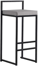 BDLYZ Yxsd Bar Stool Home Décor Mobili - Metallo Sgabello con Seat- contatore Ecopelle - Contemporary Grey