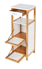 WENKO Scaffale Finja con 2 scomparti - Scaffale per il bagno, scaffale per la casa, Bambù, 34 x 89 x 30 cm, Marrone