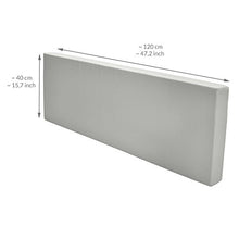 Beautissu Cuscino spalliera per divani con bancali Eco Pure 120x40x8cm per divanetti e panche da Giardino Grigio Chiaro