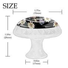 4 pcs White Cabinet Knobs for Kitchen Cabinets Bedroom Wardrobe Dresser Drawers Color flowers watercolor