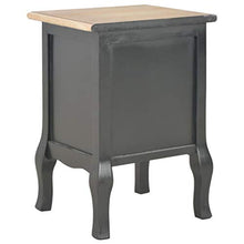 vidaXL 2x Legno Pino/Pioppo Comodini in MDF Nero Tavolino Mobile Arredo Camera