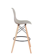 Set di 2 sgabelli da bar, piedi in legno, stile scandinavo, per sala da pranzo, bistrot, bar, 108 cm, colore: cachi