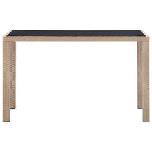 SKM Tavolo da Giardino Beige 123x60x74 cm in Polyrattan