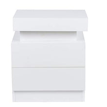 Moolo Comodino Coloful LED Light Bedsideside-Sweat Seak Ampia capacità Armadio di Stoccaggio con 2 Cassetti per Camera da Letto 220V