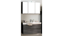 Held Möbel - Set di mobili da bagno Florida, larghezza 100 cm, 2 pezzi, colore: grafite, argento fumo