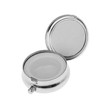 BanGSUN - Mini portapillole per medicine, in argento, rotondo, con scomparto singolo