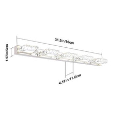 Klighten Lampada per Specchio LED Bagno IP44, Cristallo Lampada per Armadio Specchio Applique da Interno Bagno Moderno Apparecchio Bianco freddo 5500K, 80CM