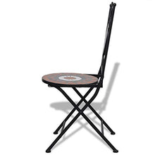 vidaXL Set 2pz Sedia Bistro Ferro Giardino Esterno con Mosaico Terracotta/Bianco