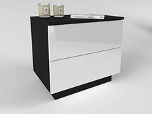 FFAN Comodino con cassetti e luci LED Comodino Comodino Comodino Push to Open Console Notte Lucida