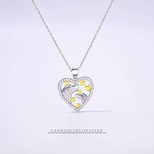 Collana in Argento Sterling, Collana Creativa A Forma di Cuore in Argento Sterling S925 Madre E Bambino, Adatta per La Festa della Mamma, Regali di Anniversario E Regali di Compleanno