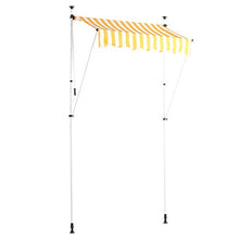 GOTOTOP - Tenda parasole retrattile per finestre, altezza regolabile, 2-3 m, per esterni, per balcone e terrazza, colore: giallo e bianco