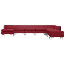 FAMIROSA Set di Divani 9 pz in Tessuto Rosso Vino