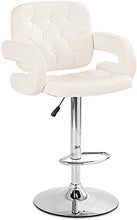 Sgabelli per bancone da cucina Sedia da bar Altezza imbottita morbida Sgabelli da bar Schienale regolabile in pelle Bracciolo Cucina Bancone da bar Sedia Sgabelli da bar (Colore: marrone)-bianca U