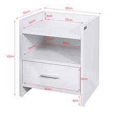 SoBuy Comodino Bianco, Comodino Letto con cassetto FBT66-W