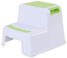 KAIXIN Sgabello a 2 gradini per Bambini - Sgabello per Bambini con Impugnatura Morbida Antiscivolo per Sicurezza Come WC da Bagno Sgabello per vasino e Sgabello per Cucina Verde