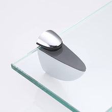 Umi. Essentials - Mensola in vetro temperato con reggimensola in metallo lucido, montaggio a parete