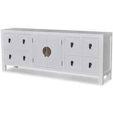 Armadietto Basso Stile Asiatico Armadietto TV con 8 cassetti e 2 Ante Altezza delle Gambe: 8 cm Cassettiere