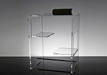 Slato Comodino da Notte dal Design Moderno a tre ripiani in plexiglass Trasparente Euridice