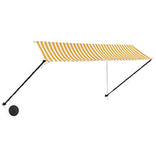 VidaXL Tenda da sole retrattile con LED, 350 × 150 cm, giallo e bianco