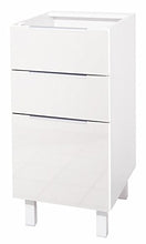 Berlenus CT4BB Giù Kitchen Cabinet con 3 cassetti Bianco Laccato 40 x 52 x 83 cm