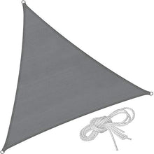 TecTake 800886 Tenda a Vela Solare Triangolare, Protezione Raggi UV, Telo da Sole + Set di funi di Tensione, Resistente e Traspirante, Giardino Terrazza Balcone, Grigio (4 x 4 x 4 m)
