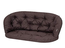 Set di 2 cuscini per panca in rattan, cuscini per panca e panca, colore marrone