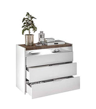 Stilprojectstore Comò 3 Cassetti - Full - Bianco Opaco/Noce Dark