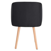 WOLTU BH120sz-6 Set di 6 Sedie da Cucina con Schienale Poltroncina Moderna in Tessuto di Lino Nero
