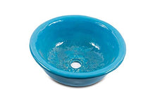 Lucja - Lavabo rotondo in ceramica dipinto a mano, 38 cm, realizzato a mano, colore: Turchese