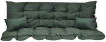 lyrlody- Coprisedile per Altalena a 4 Posti Verde, Cuscino per Dondolo Esterno con Schienale + 2 Cuscini Laterali, 180 x 100 x 12 cm
