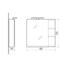 Planetmöbel Set completo di mobili da bagno con lavabo e armadietto a specchio, colore bianco