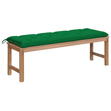 vidaXL Panca da Giardino con Cuscino Verde 150 cm in Legno di Teak