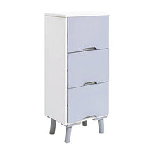 Mobili Rebecca® Cassettiera Comodino 3 Cassetti Bianco Grigio Legno Soggiorno Camera da Letto (Cod. RE4997)