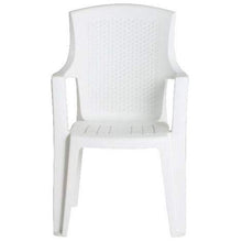 Tomaino Sedia da Giardino in plastica Simil Rattan (Bianco)